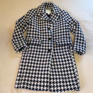 Kate Spade Pink & Navy Houndstooth Coat